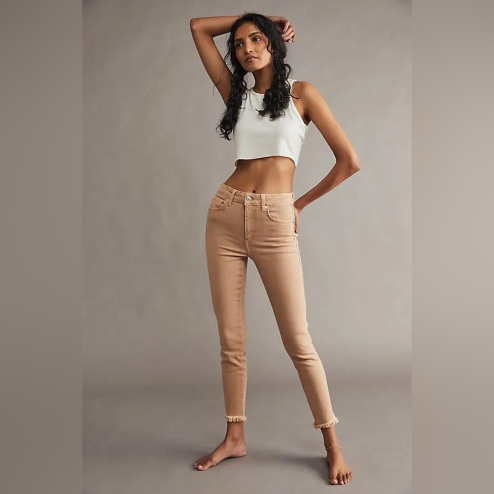 We The Free Raw High-Rise Jegging in Peach Tan